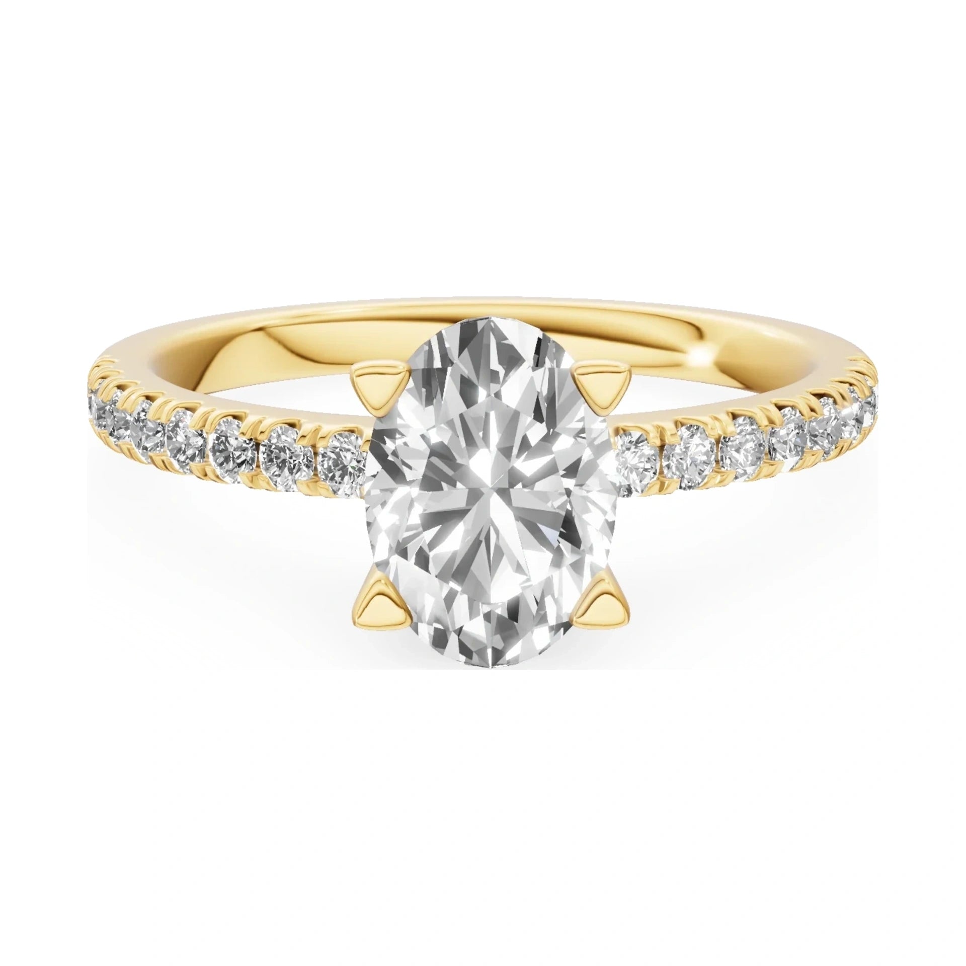 GREMARI Seven Solis 14K yellow gold engagement ring with 1.00 ct oval-cut natural diamond