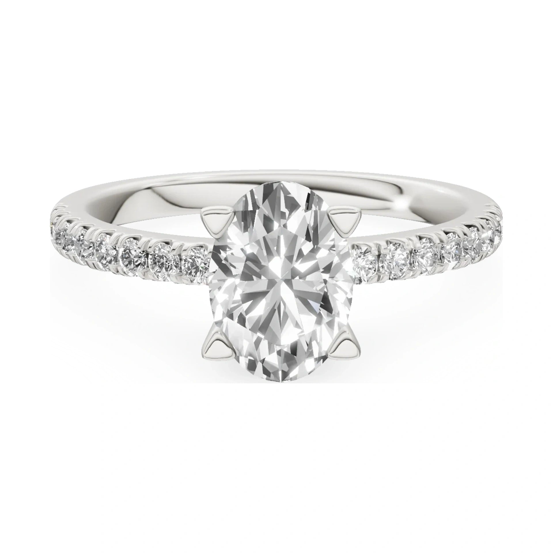 GREMARI Seven Solis 14K white gold engagement ring with 1.00 ct oval-cut natural diamond