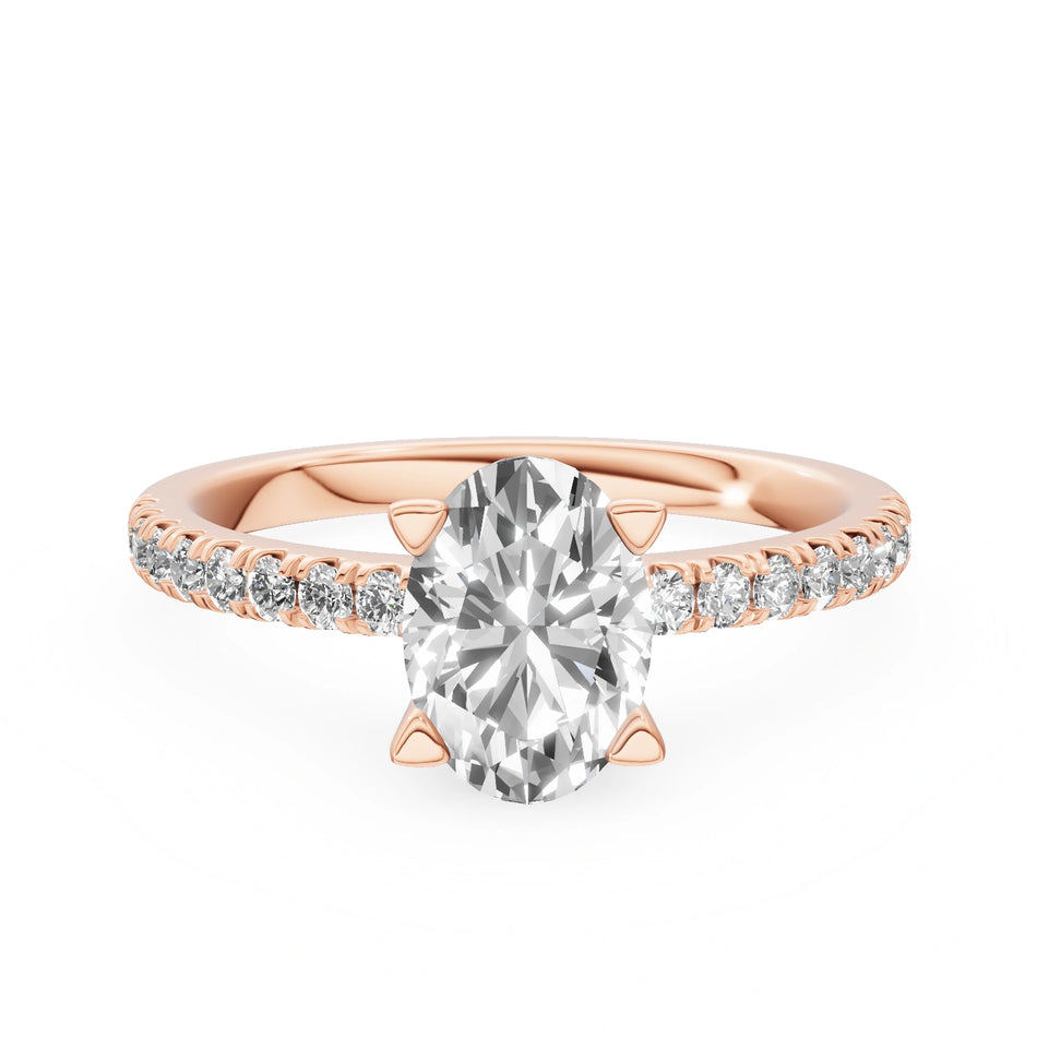 Gremari Seven Solis Verlobungsring aus Roségold mit 1,00 ct Naturdiamant – Oval