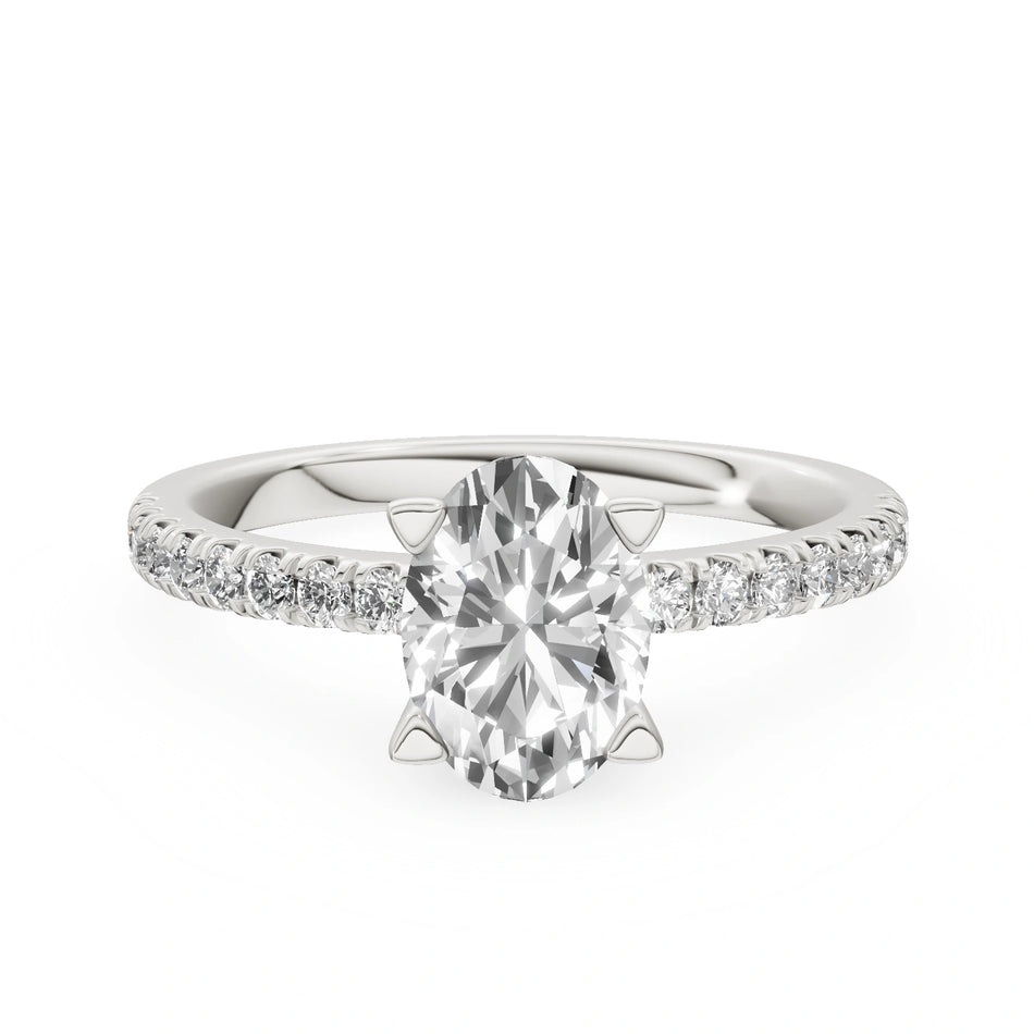 Gremari Seven Solis Verlobungsring aus Weißgold mit 1,00 ct Naturdiamant – Oval