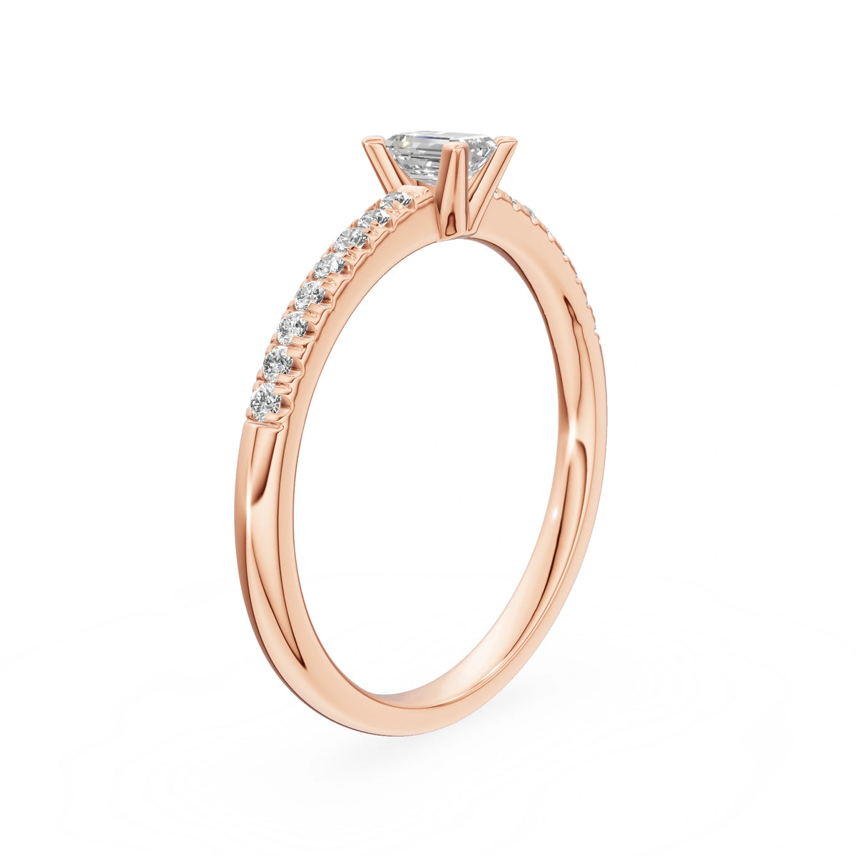 Gremari Seven Solis Verlobungsring aus Roségold mit 0,24 ct Labordiamant – Emerald