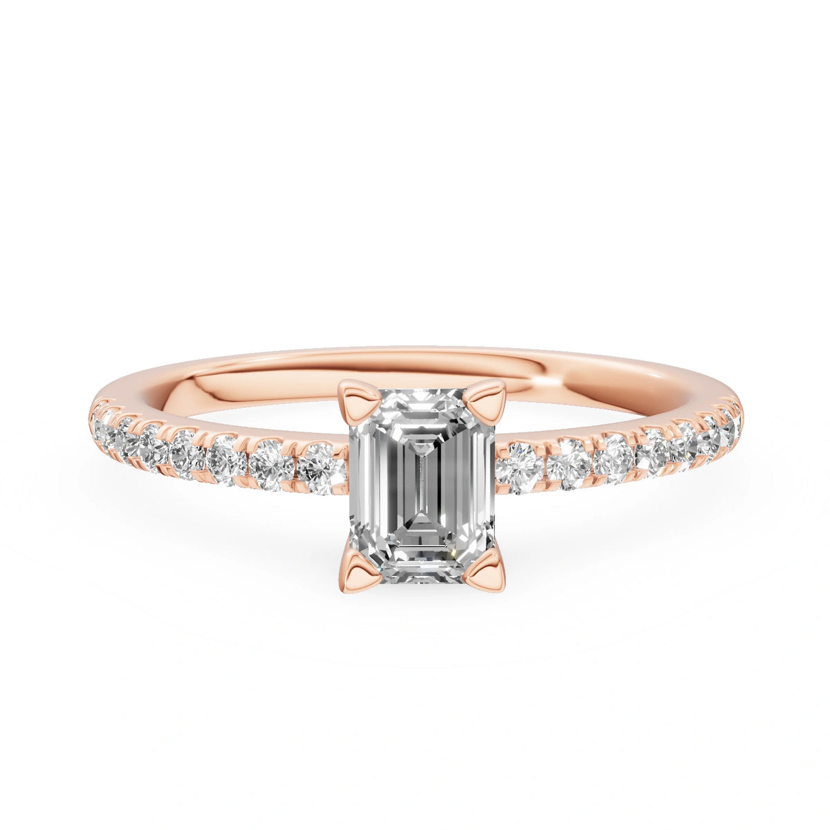 Gremari Seven Solis Verlobungsring aus Roségold mit 0,50 ct Labordiamant – Emerald