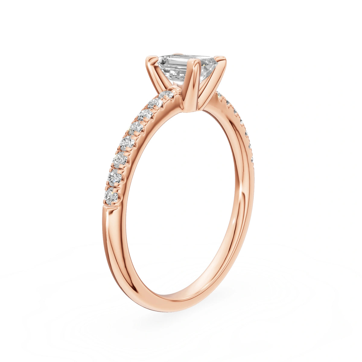 Gremari Seven Solis Verlobungsring aus Roségold mit 0,50 ct Labordiamant – Emerald