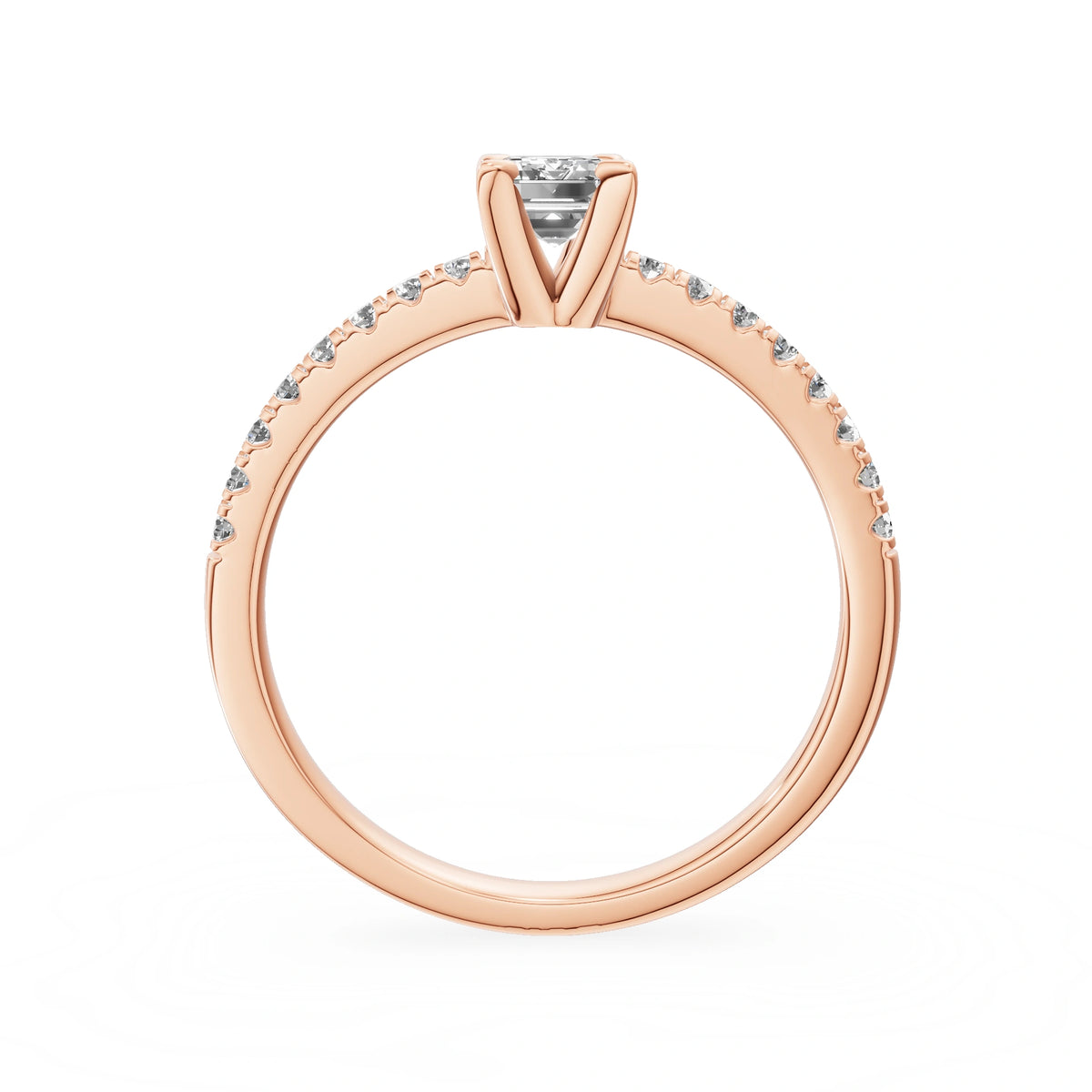 Gremari Seven Solis Verlobungsring aus Roségold mit 0,50 ct Labordiamant – Emerald