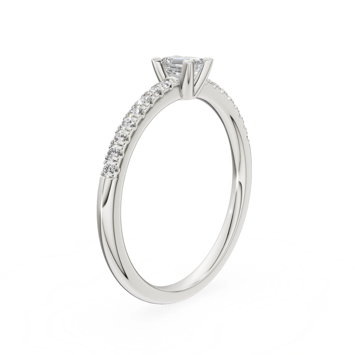 Gremari Seven Solis Verlobungsring aus Weißgold mit 0,15 ct Labordiamant – Emerald