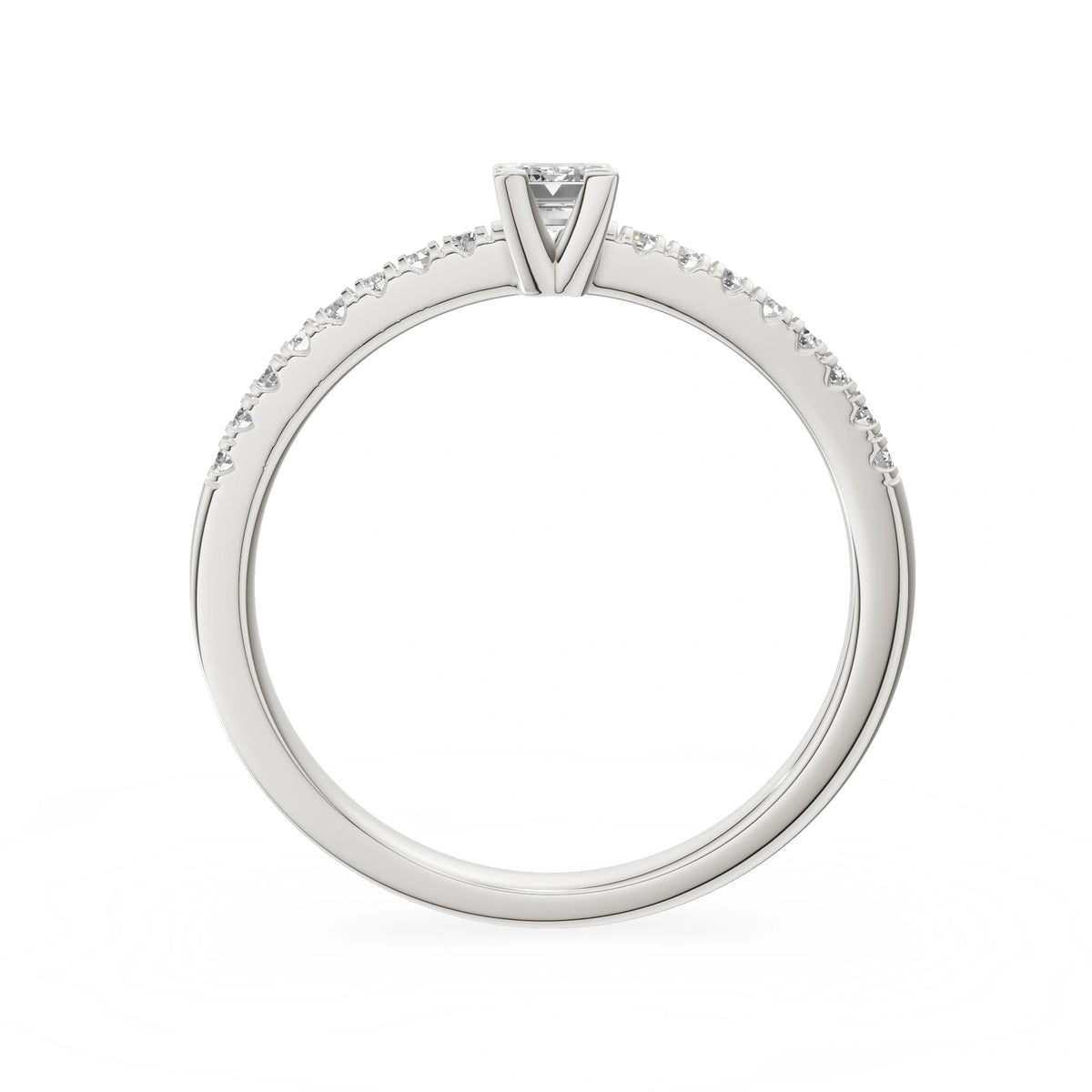 Gremari Seven Solis Verlobungsring aus Weißgold mit 0,15 ct Labordiamant – Emerald