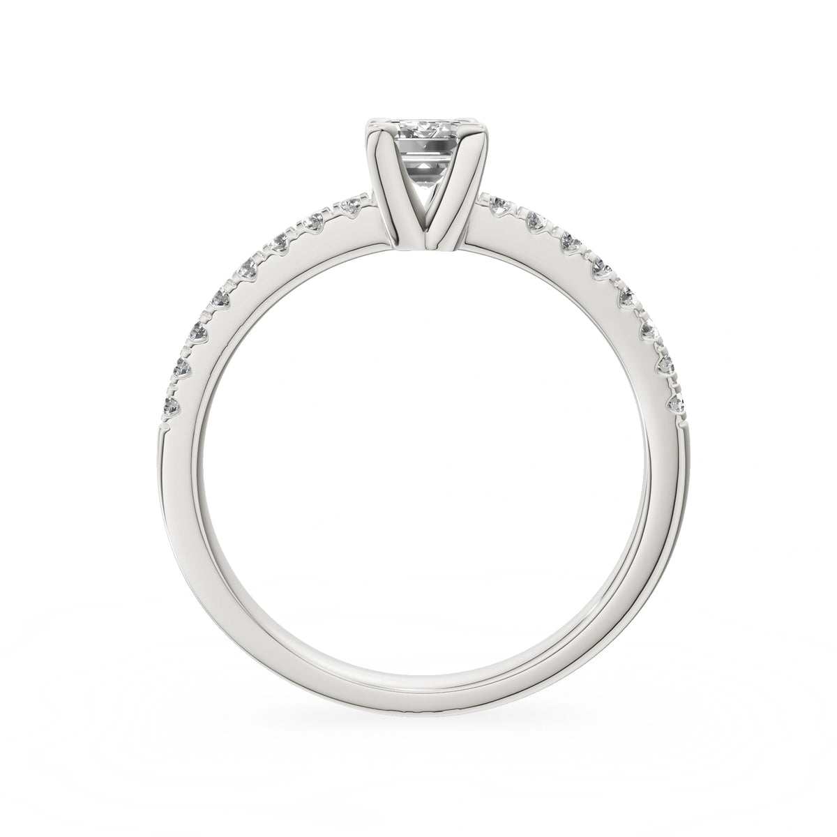 Gremari Seven Solis Verlobungsring aus Weißgold mit 0,50 ct Labordiamant – Emerald