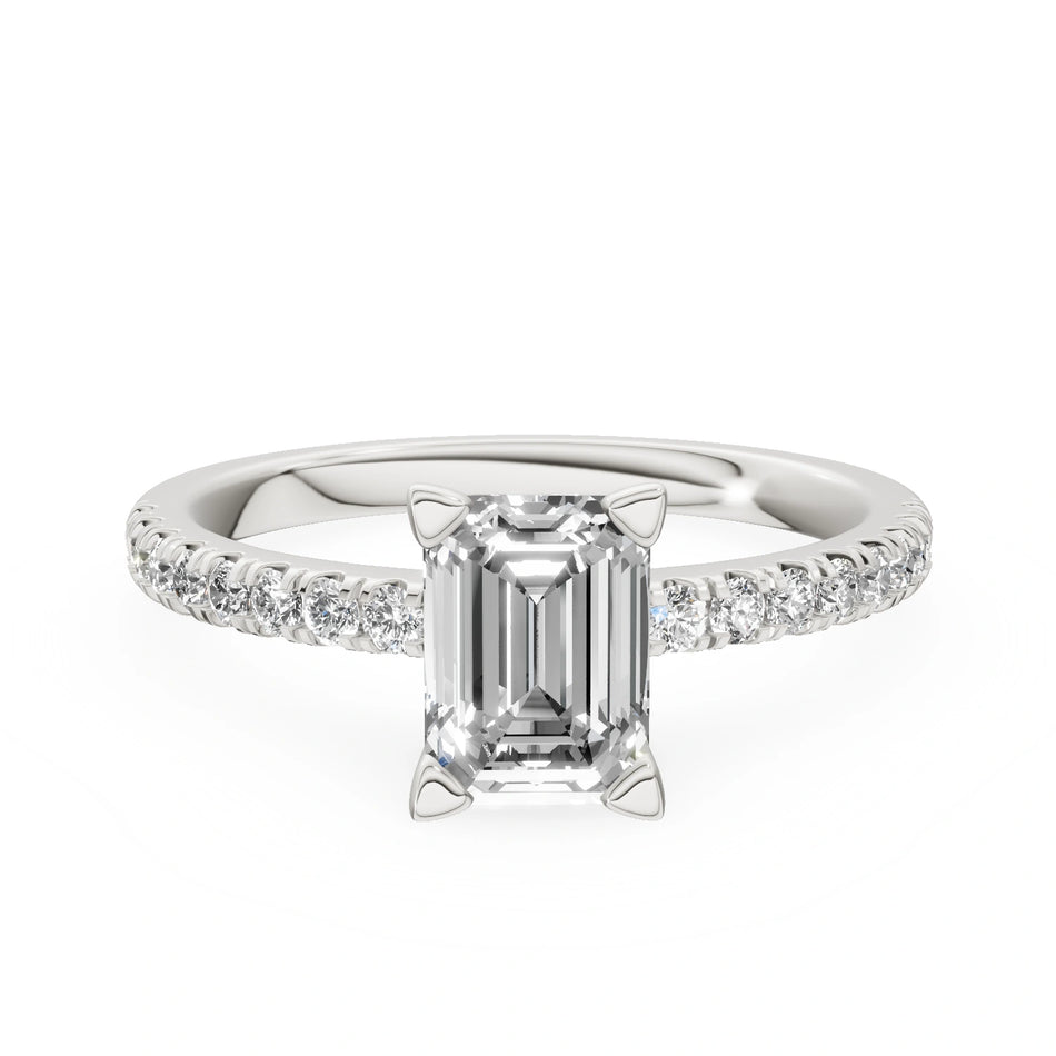 Gremari Seven Solis Verlobungsring aus Weißgold mit 1,00 ct Labordiamant – Emerald