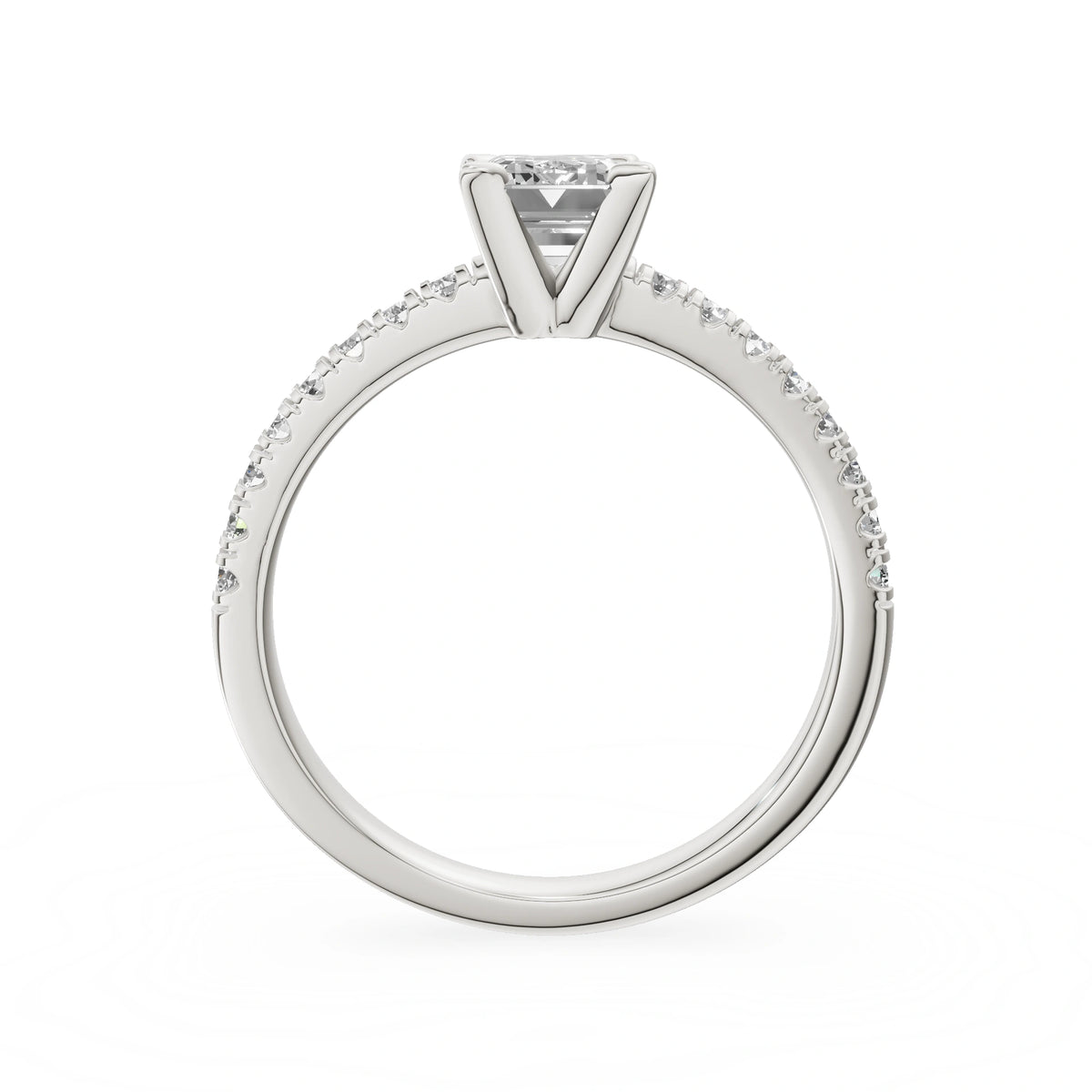 Gremari Seven Solis Verlobungsring aus Weißgold mit 1,00 ct Labordiamant – Emerald