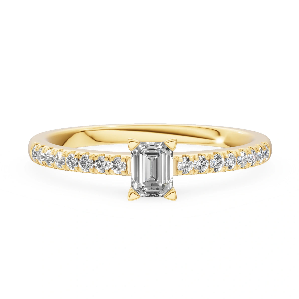 Gremari Seven Solis Verlobungsring aus Gelbgold mit 0,24 ct Labordiamant – Emerald