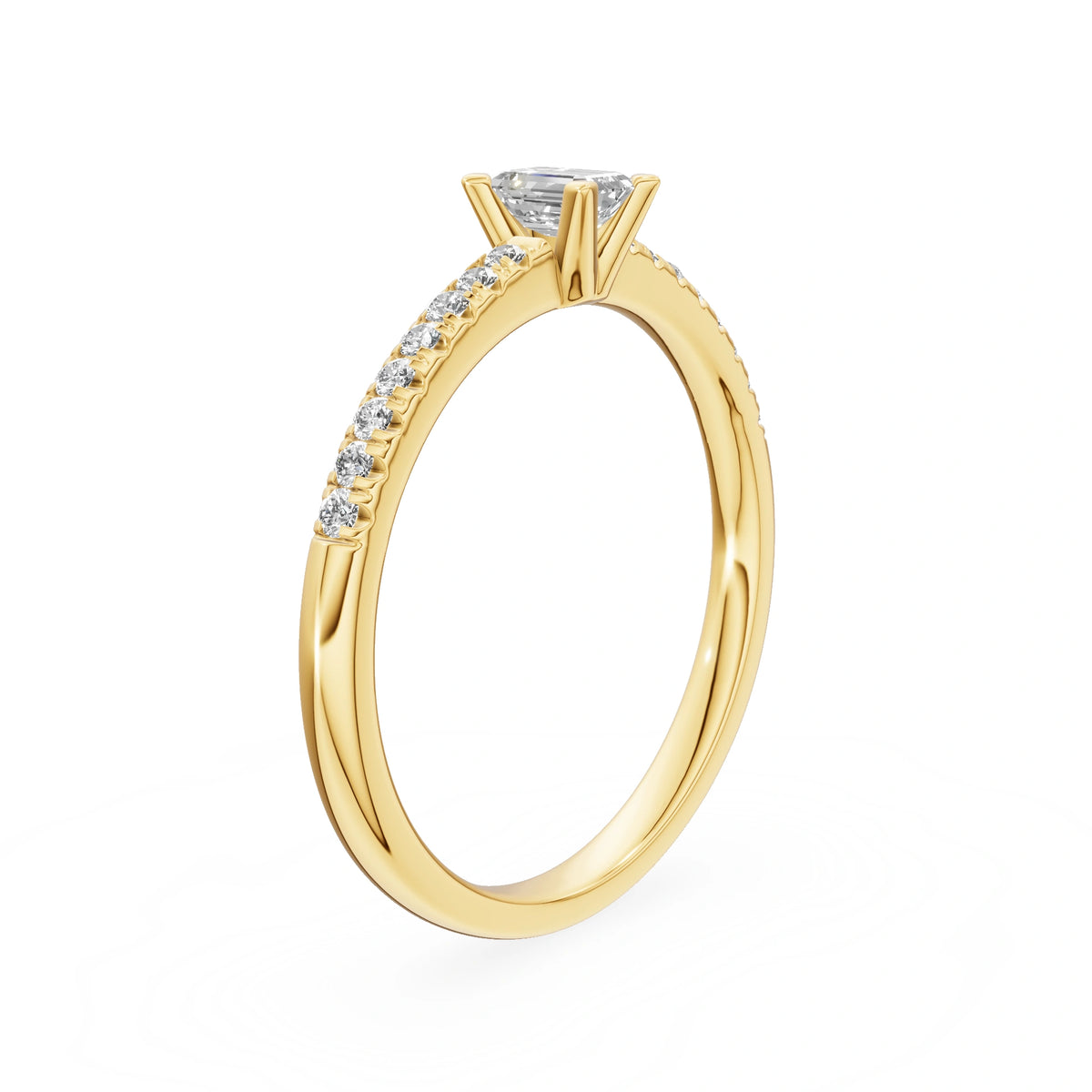 Gremari Seven Solis Verlobungsring aus Gelbgold mit 0,24 ct Labordiamant – Emerald