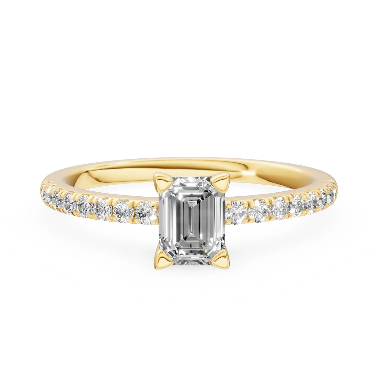 Gremari Seven Solis Verlobungsring aus Gelbgold mit 0,50 ct Labordiamant – Emerald
