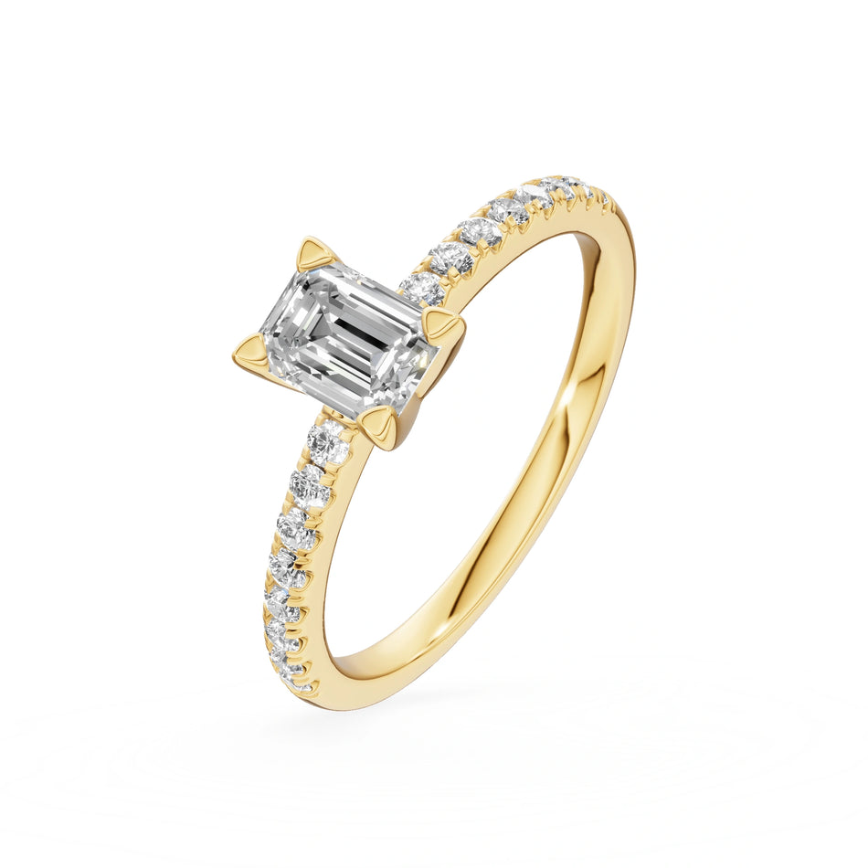 Gremari Seven Solis Verlobungsring aus Gelbgold mit 0,50 ct Labordiamant – Emerald