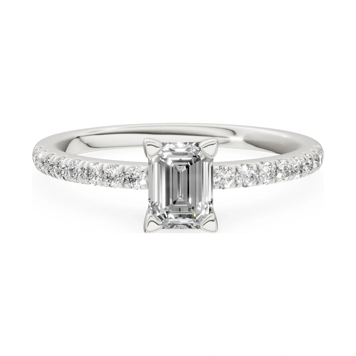 GREMARI Seven Solis 14K white gold engagement ring with 0.50 ct emerald-cut natural diamond