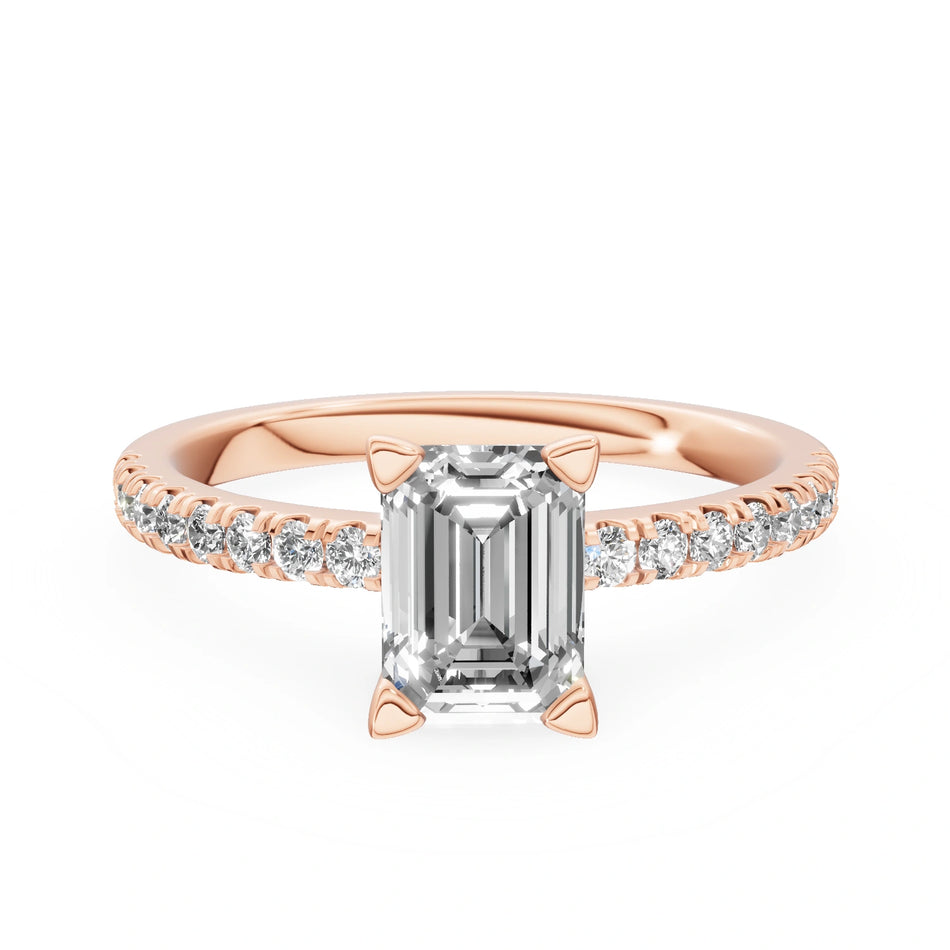 Gremari Seven Solis Verlobungsring aus Roségold mit 1,00 ct Naturdiamant – Emerald