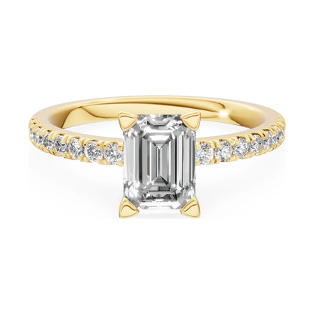 GREMARI Seven Solis 14K white gold engagement ring with 1.00 ct emerald-cut natural diamond