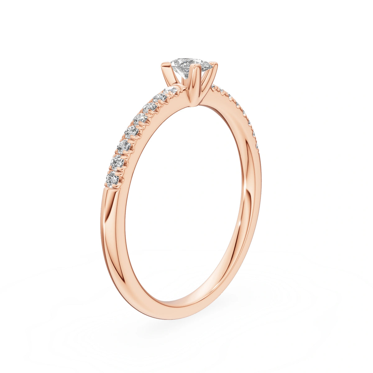 Gremari Seven Solis Verlobungsring aus Roségold mit 0,15 ct Labordiamant – Pear