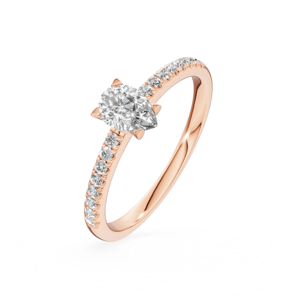 Gremari Seven Solis Verlobungsring aus Roségold mit 0,30 ct Labordiamant – Pear