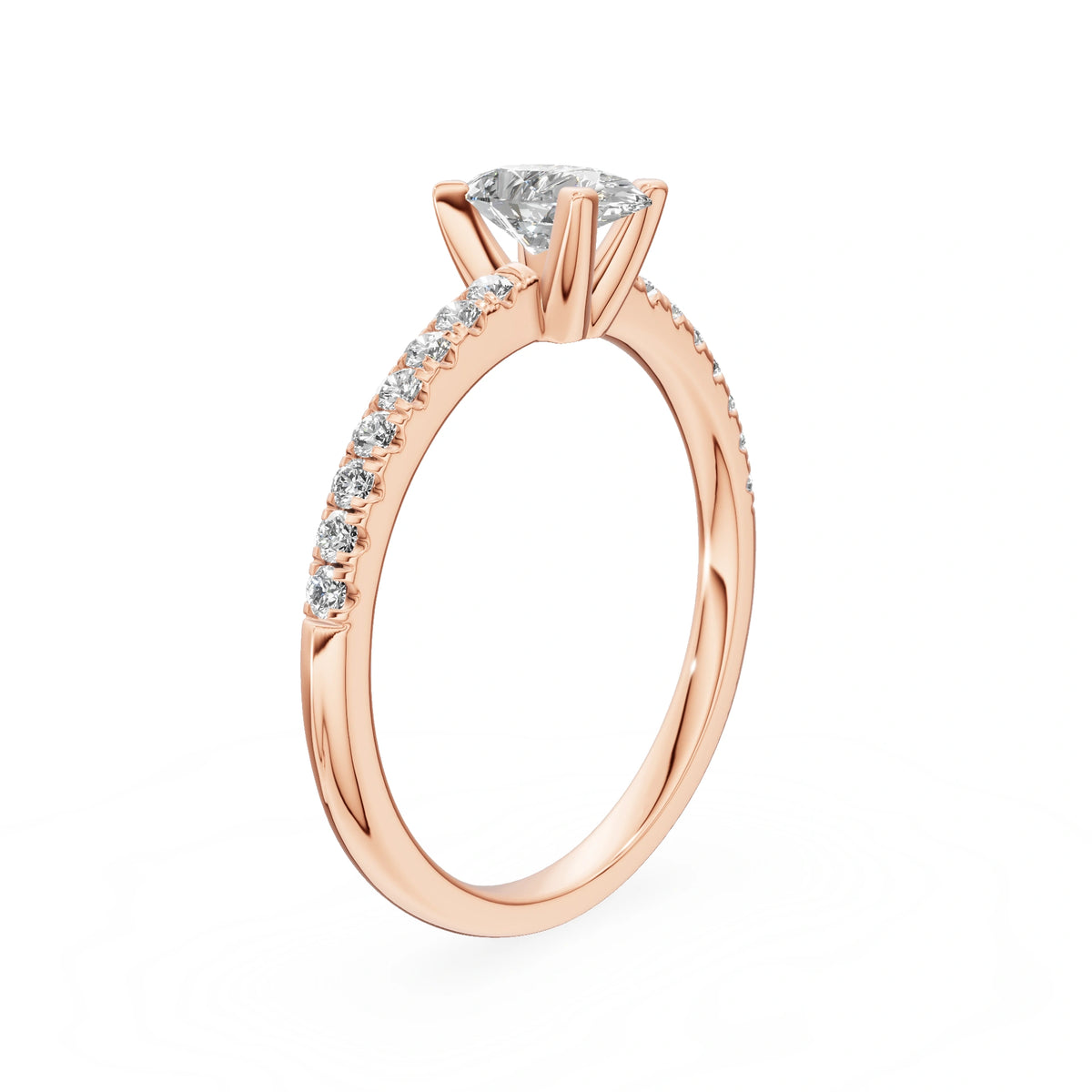 Gremari Seven Solis Verlobungsring aus Roségold mit 0,50 ct Labordiamant – Pear