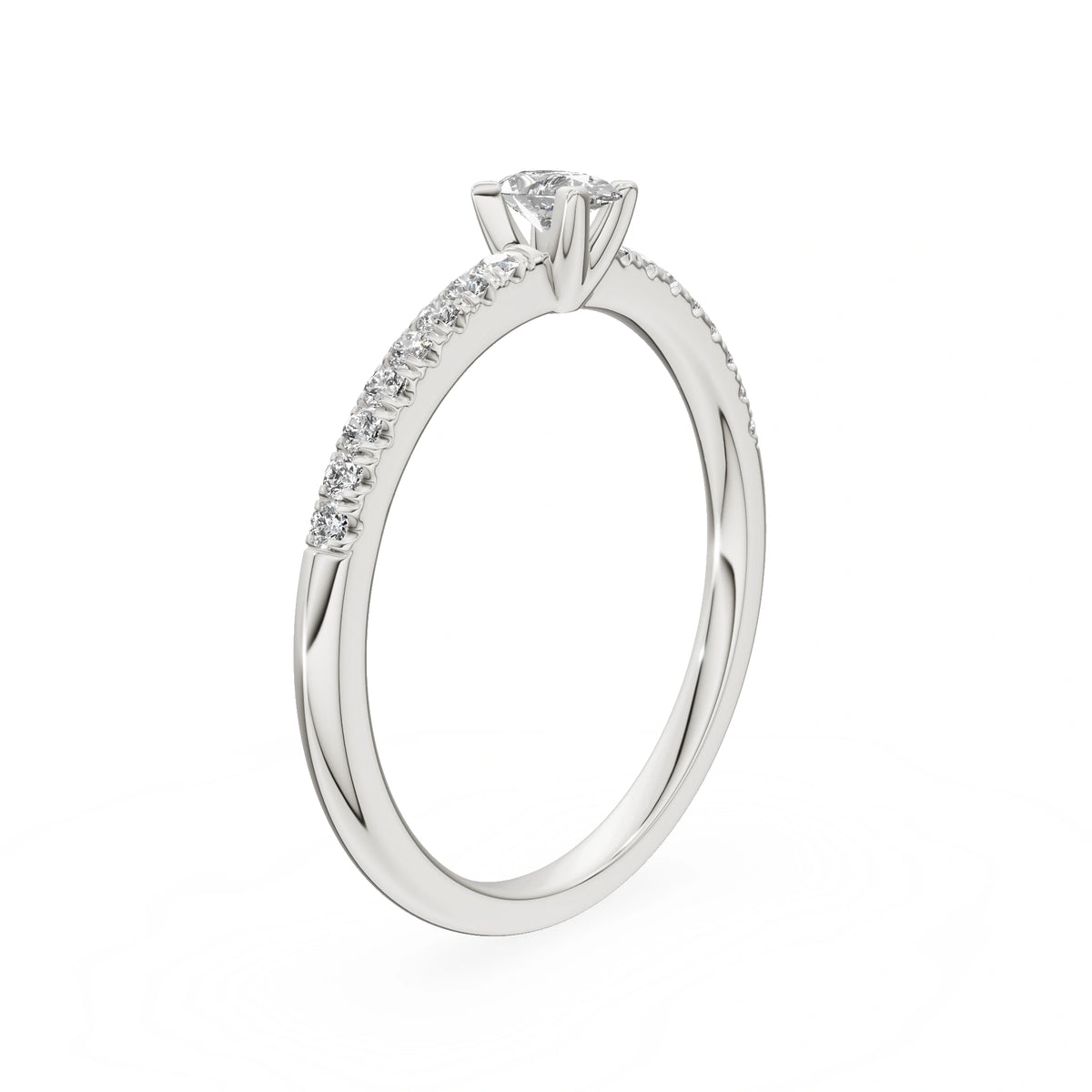 Gremari Seven Solis Verlobungsring aus Weißgold mit 0,15 ct Labordiamant – Pear