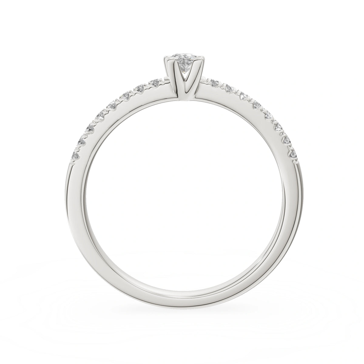 Gremari Seven Solis Verlobungsring aus Weißgold mit 0,15 ct Labordiamant – Pear