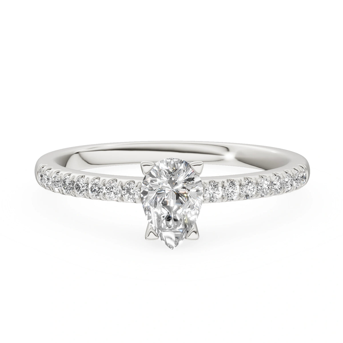 Gremari Seven Solis Verlobungsring aus Weißgold mit 0,30 ct Labordiamant – Pear