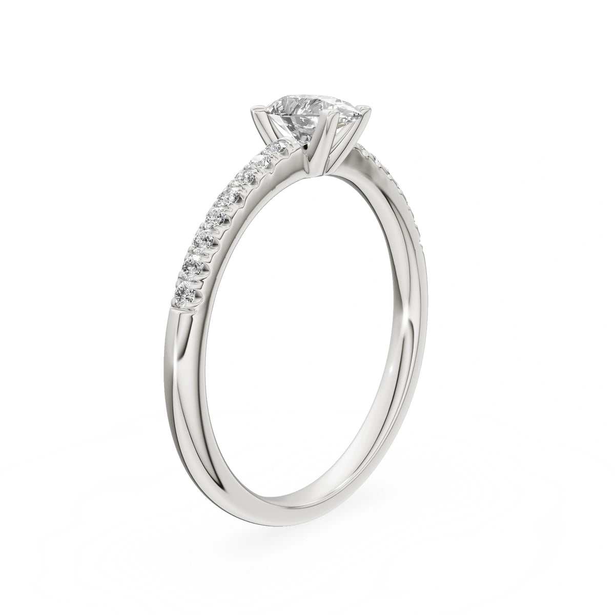 Gremari Seven Solis Verlobungsring aus Weißgold mit 0,30 ct Labordiamant – Pear