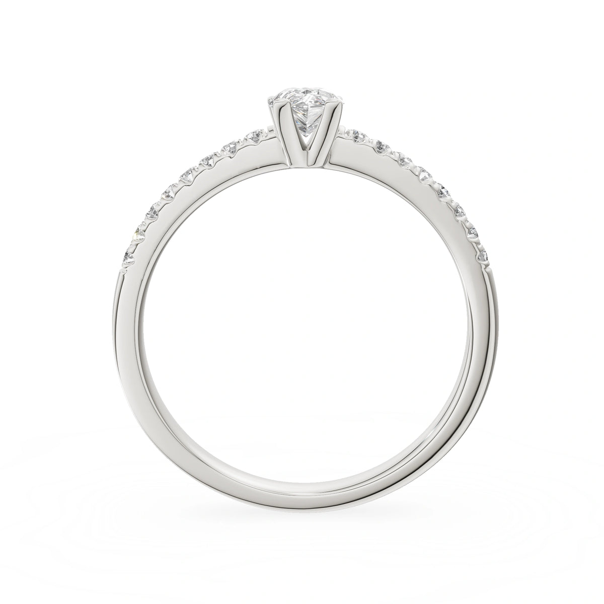 Gremari Seven Solis Verlobungsring aus Weißgold mit 0,30 ct Labordiamant – Pear