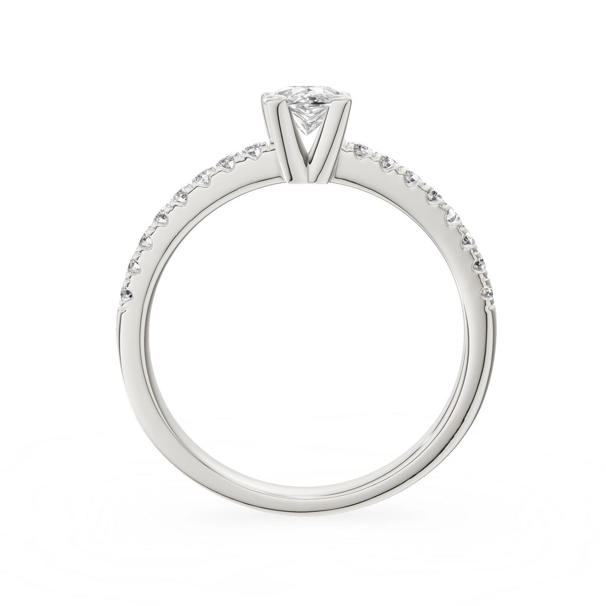 Gremari Seven Solis Verlobungsring aus Weißgold mit 0,50 ct Labordiamant – Pear