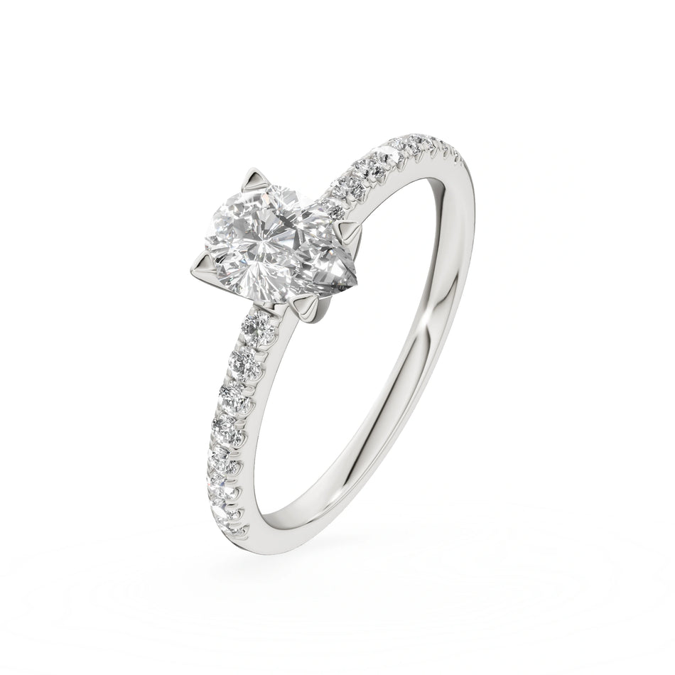 Gremari Seven Solis Verlobungsring aus Weißgold mit 0,50 ct Labordiamant – Pear