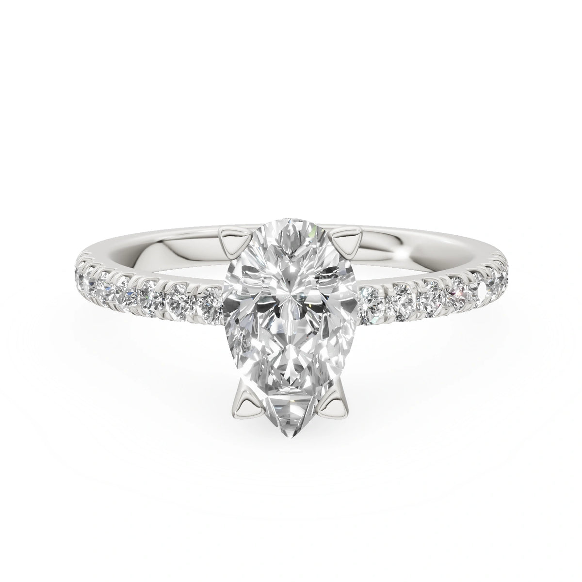 Gremari Seven Solis Verlobungsring aus Weißgold mit 1,00 ct Labordiamant – Pear
