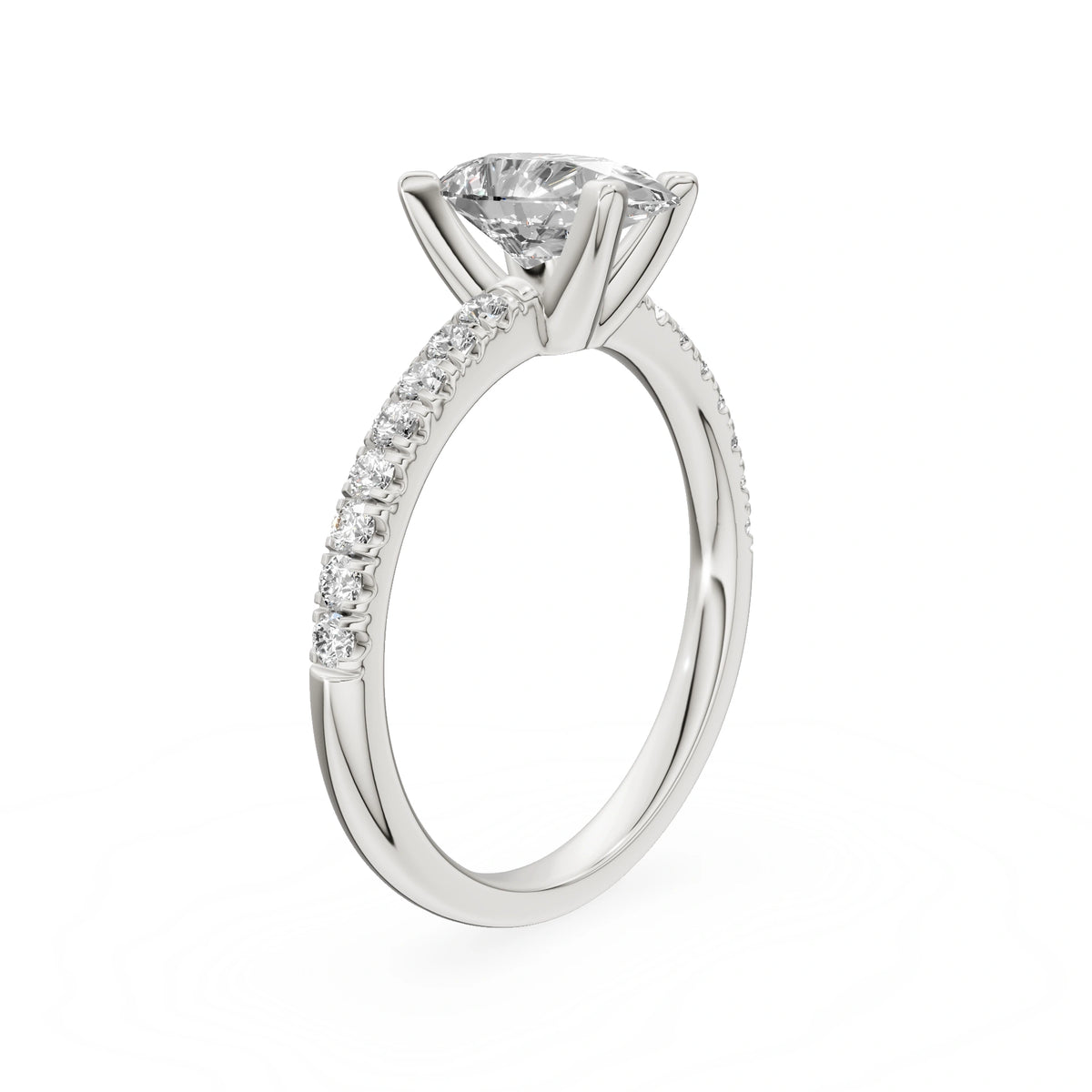 Gremari Seven Solis Verlobungsring aus Weißgold mit 1,00 ct Labordiamant – Pear