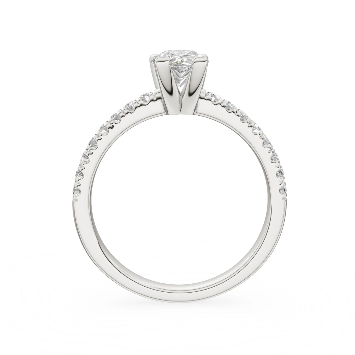 Gremari Seven Solis Verlobungsring aus Weißgold mit 1,00 ct Labordiamant – Pear