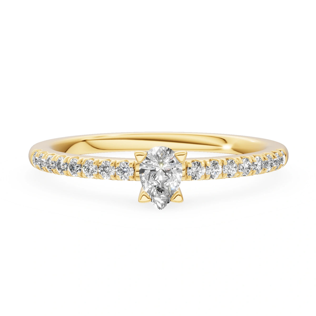 Gremari Seven Solis Verlobungsring aus Gelbgold mit 0,15 ct Labordiamant – Pear
