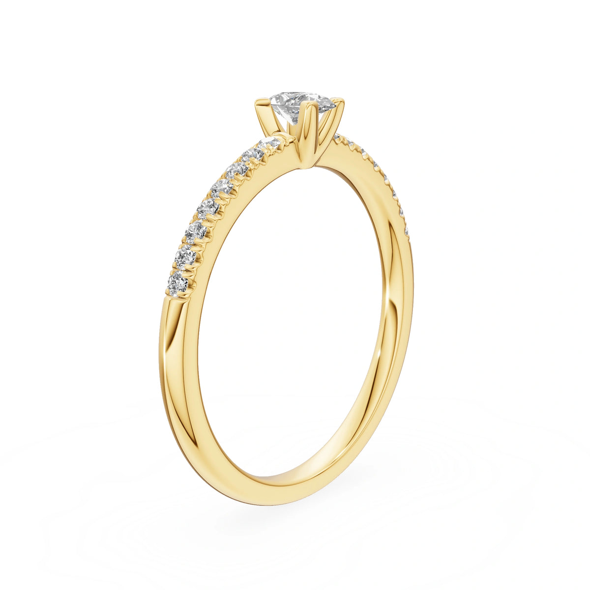 Gremari Seven Solis Verlobungsring aus Gelbgold mit 0,15 ct Labordiamant – Pear