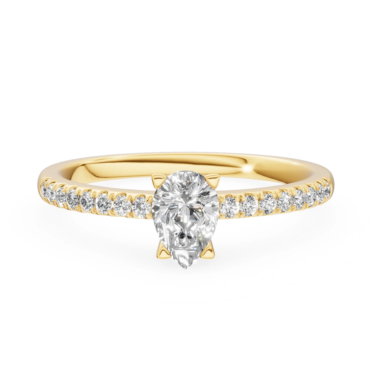 Gremari Seven Solis Verlobungsring aus Gelbgold mit 0,30 ct Labordiamant – Pear