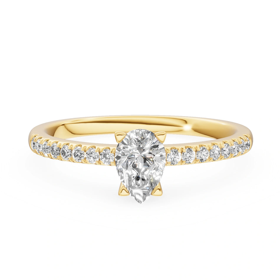 Gremari Seven Solis Verlobungsring aus Gelbgold mit 0,30 ct Labordiamant – Pear