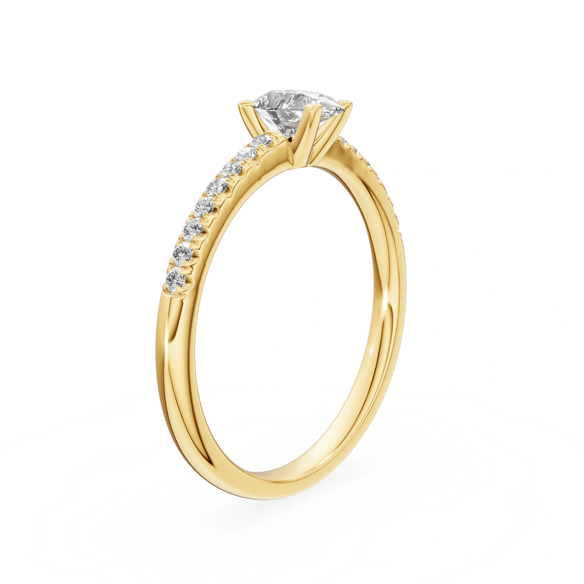 Gremari Seven Solis Verlobungsring aus Gelbgold mit 0,30 ct Labordiamant – Pear