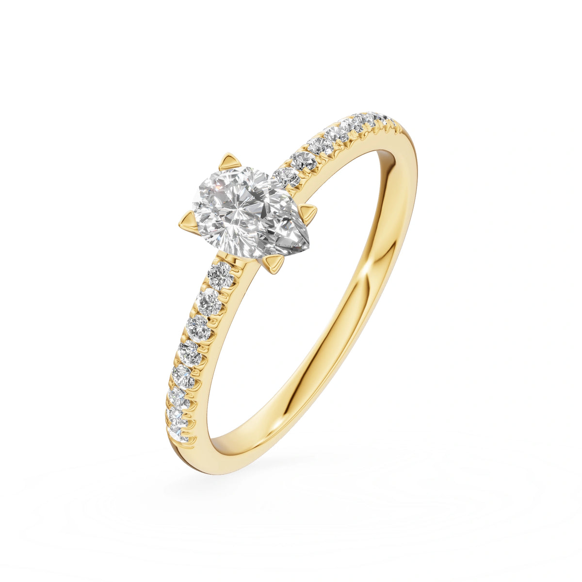 Gremari Seven Solis Verlobungsring aus Gelbgold mit 0,30 ct Labordiamant – Pear