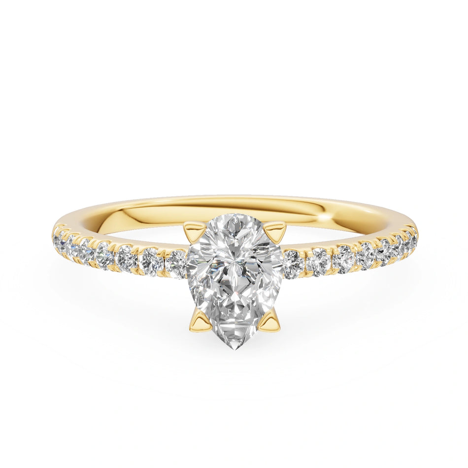 Gremari Seven Solis Verlobungsring aus Gelbgold mit 0,50 ct Labordiamant – Pear