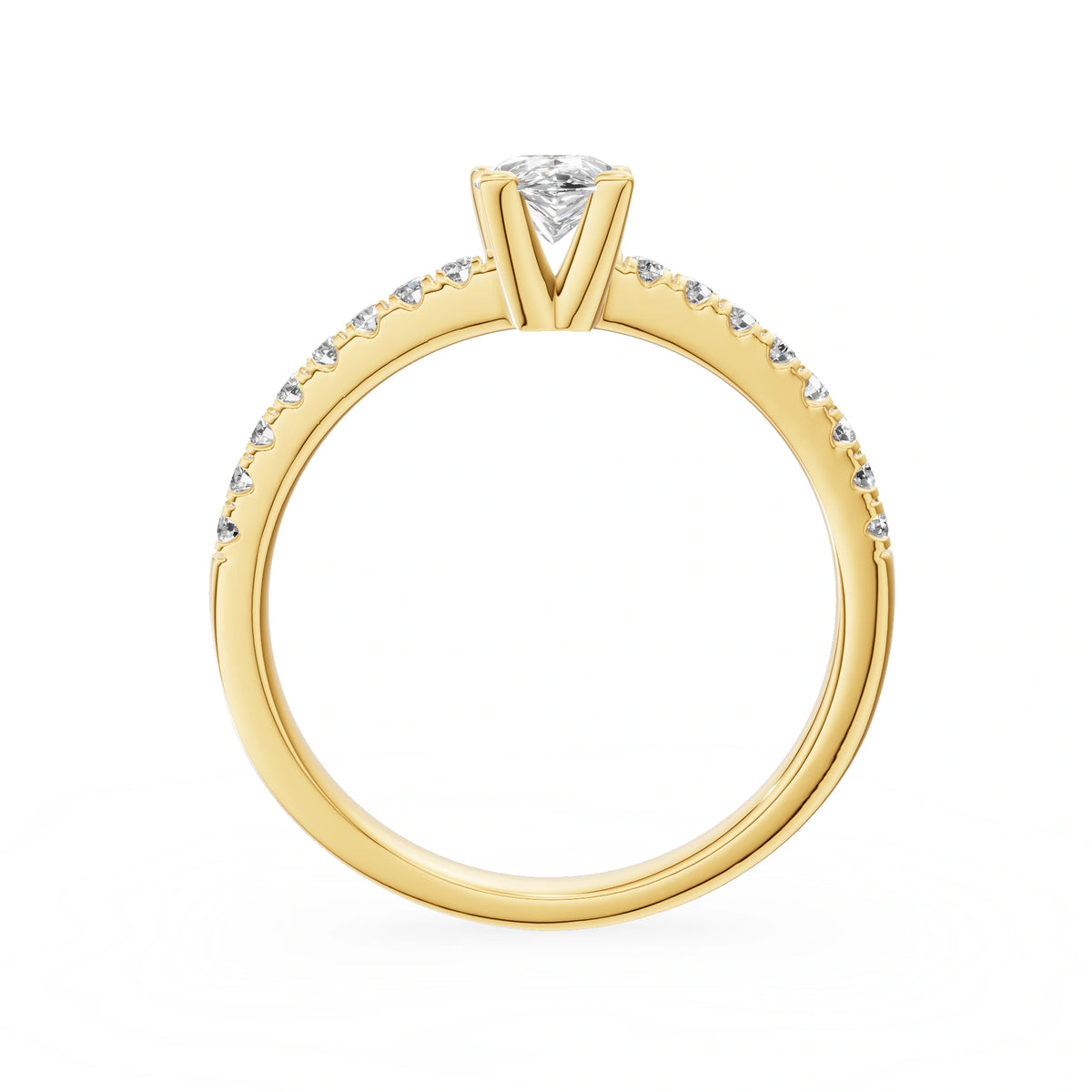 Gremari Seven Solis Verlobungsring aus Gelbgold mit 0,50 ct Labordiamant – Pear