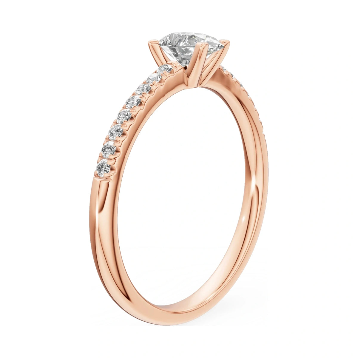 14K rose gold GREMARI Seven Solis ring with 0.30 ct pear-cut natural diamond