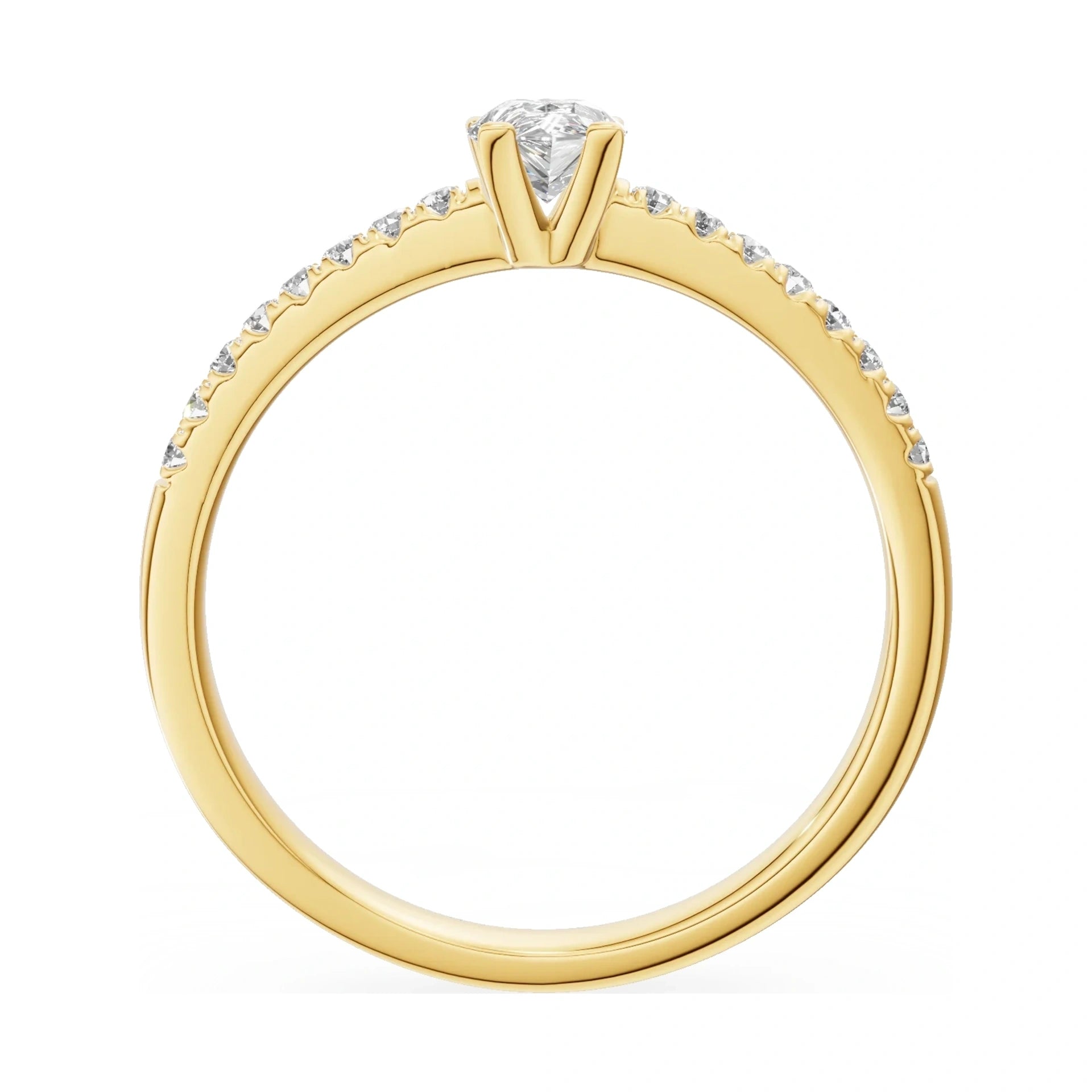 GREMARI Seven Solis pear-cut natural diamond engagement ring in 14K yellow gold, 0.30 ct