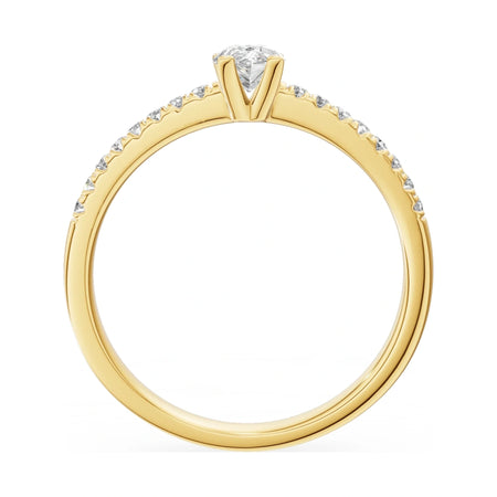GREMARI Seven Solis pear-cut natural diamond engagement ring in 14K yellow gold, 0.30 ct