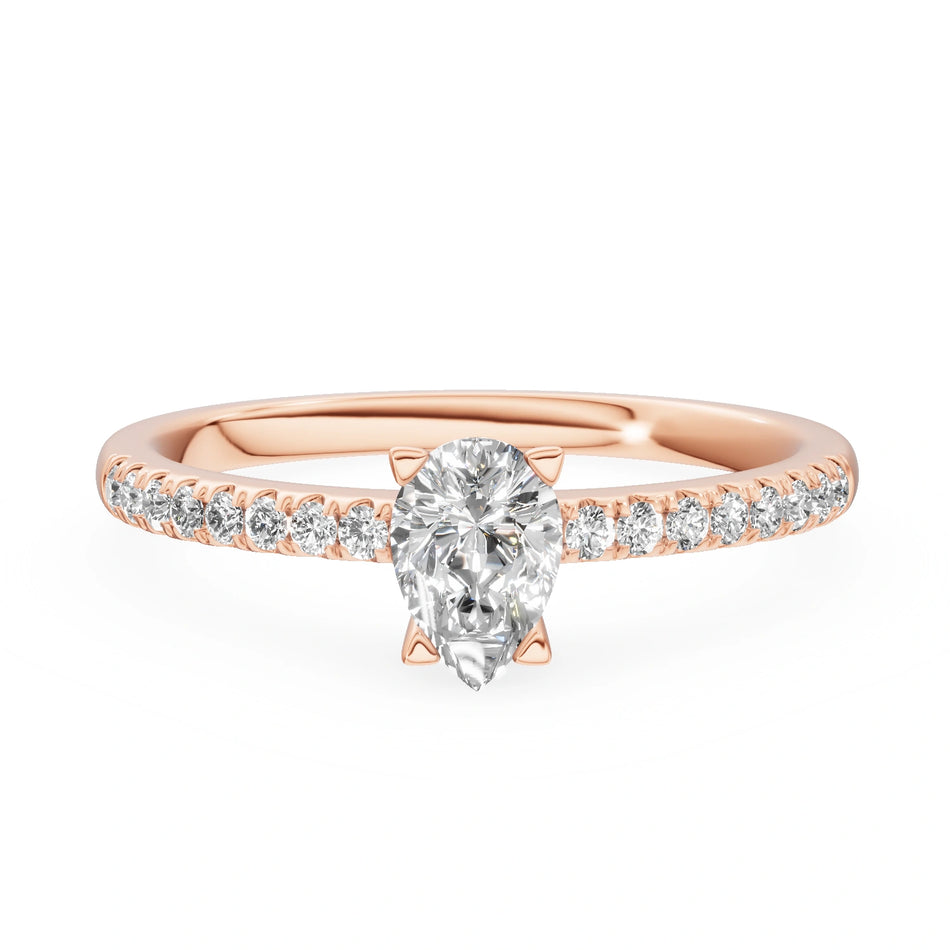 Gremari Seven Solis Verlobungsring aus Roségold mit 0,30 ct Naturdiamant – Pear