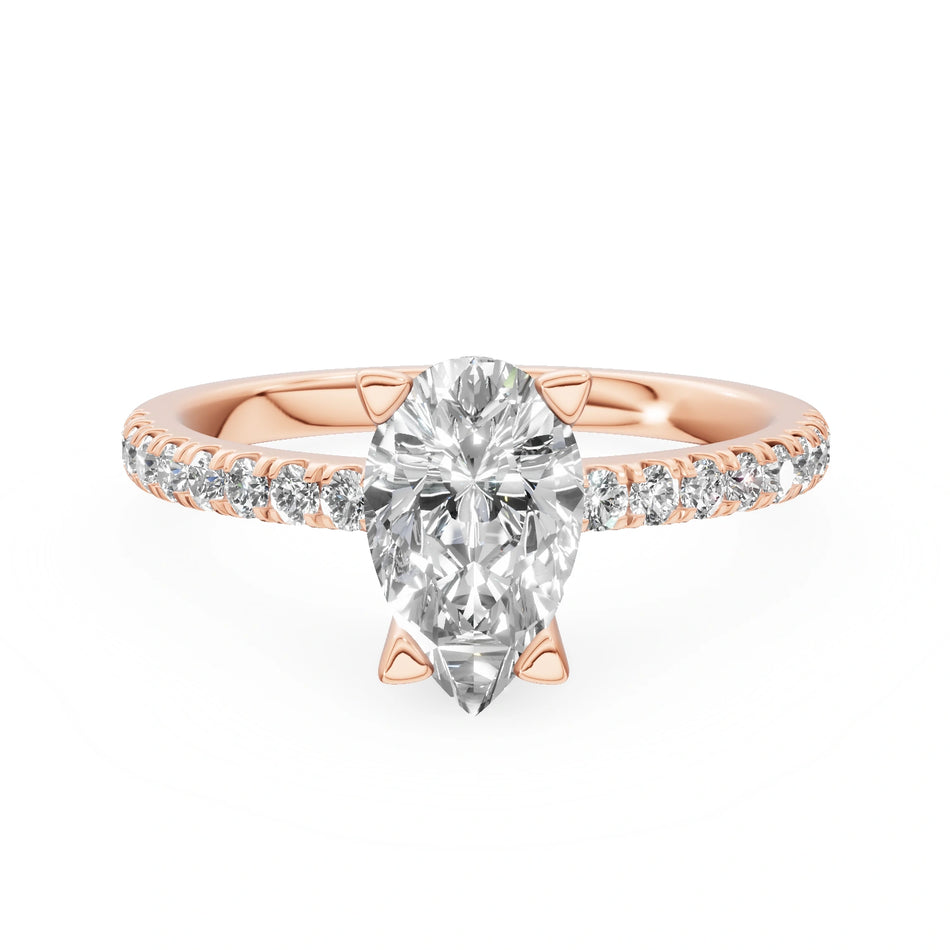 Gremari Seven Solis Verlobungsring aus Roségold mit 1,00 ct Naturdiamant – Pear