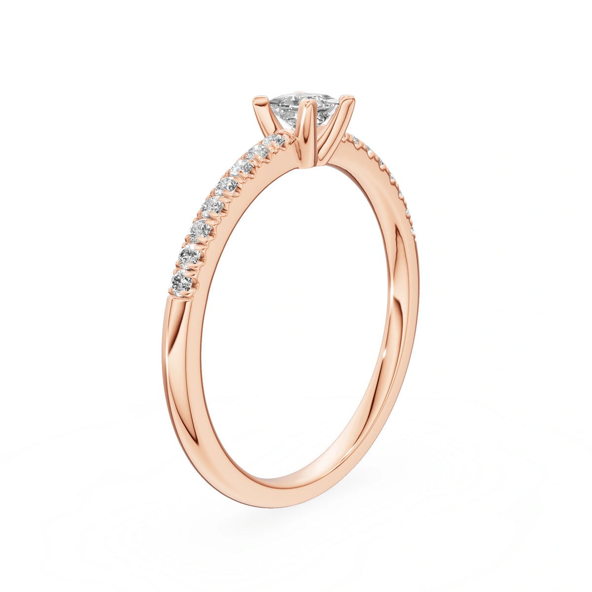 Gremari Seven Solis Verlobungsring aus Roségold mit 0,15 ct Labordiamant – Princess