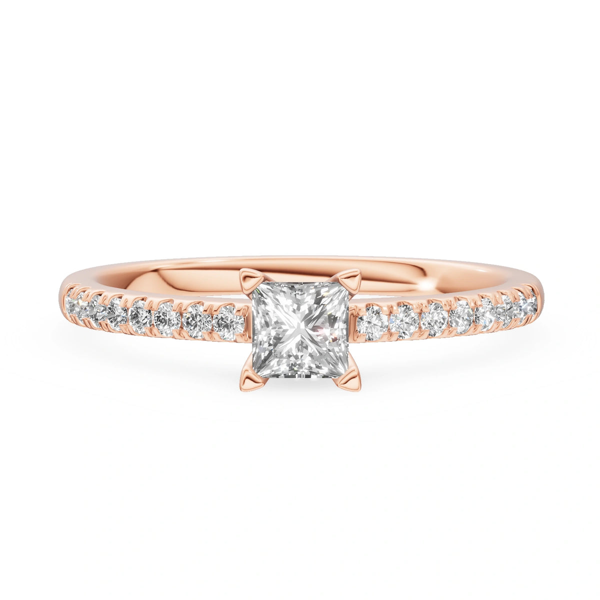 Gremari Seven Solis Verlobungsring aus Roségold mit 0,30 ct Labordiamant – Princess