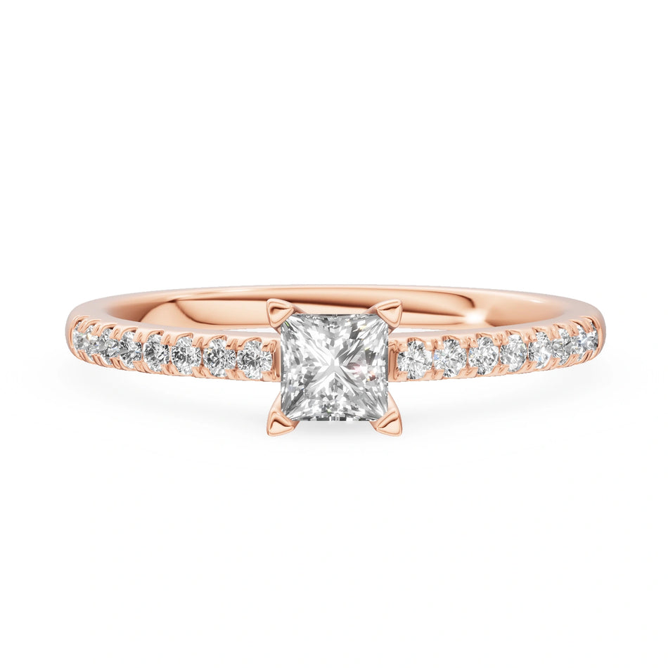 Gremari Seven Solis Verlobungsring aus Roségold mit 0,30 ct Labordiamant – Princess