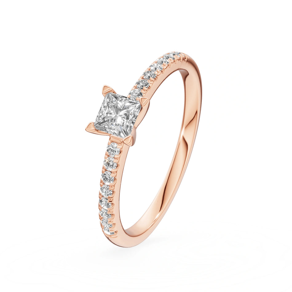 Gremari Seven Solis Verlobungsring aus Roségold mit 0,30 ct Labordiamant – Princess